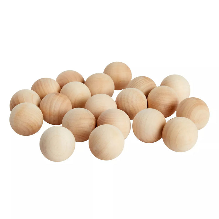 Juvale 20 Pack 1.5-Inch Wooden Balls for Crafts, Unfinished round Wood Spheres for DIY Projects