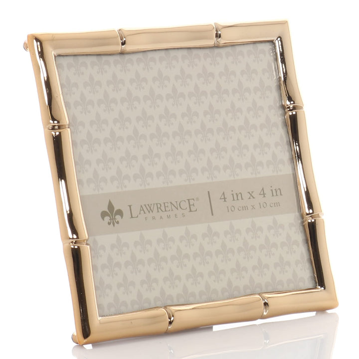 Lawrence Frames 8x10 Black Polished Metal Picture Frame with Bamboo Design, or 5x7 with Included Mat Black Smoke 8x10 (5x7 Mat)