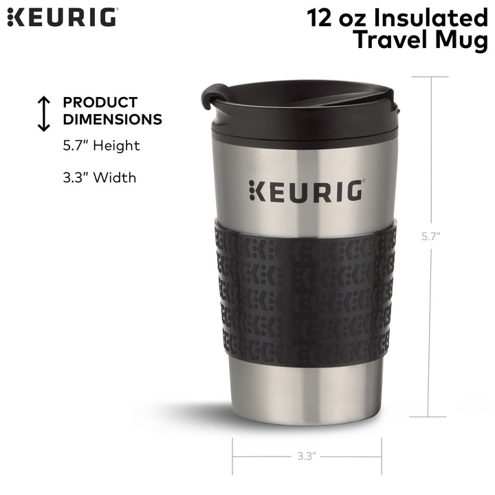 Keurig 3-Month Brewer Maintenance Kit, 7 Count & Travel Mug Fits K-Cup Pod Coffee Maker, 1 Count (Pack of 1), Stainless Steel Maintenance Kit + Coffee Maker