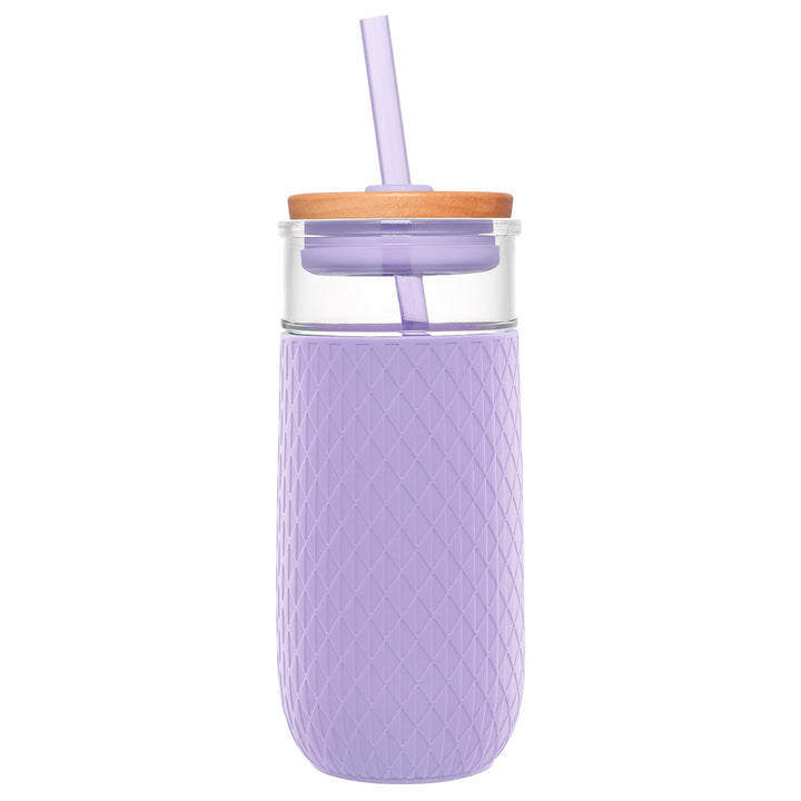 Ello Devon Glass Tumbler with Silicone Sleeve Lilac