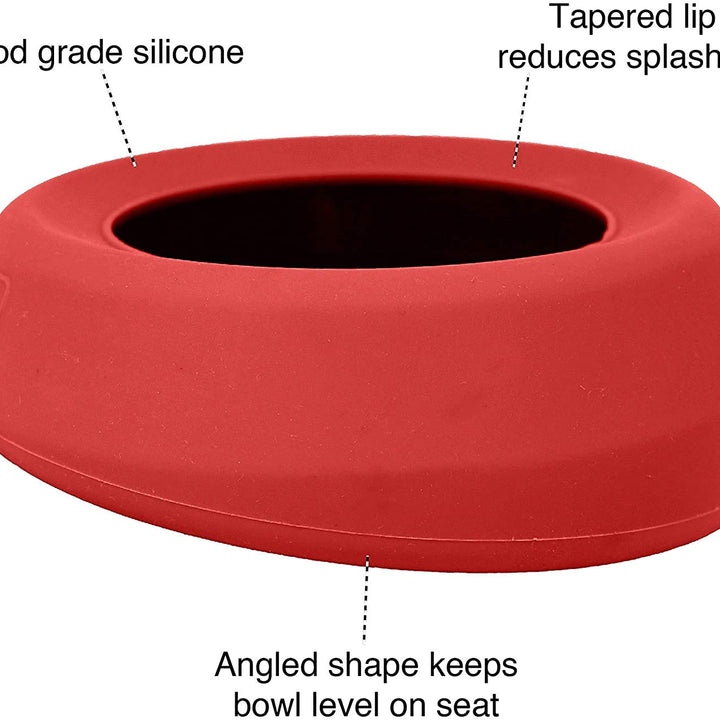 Kurgo Splash Free Wander Water Bowl, No Spill Dog Travel Bowl, Portable No Mess Water Bowl for Dogs, Splash Less Pet Bowl for Car Travel, Dog Travel Accessories, 24 oz, Chili Red