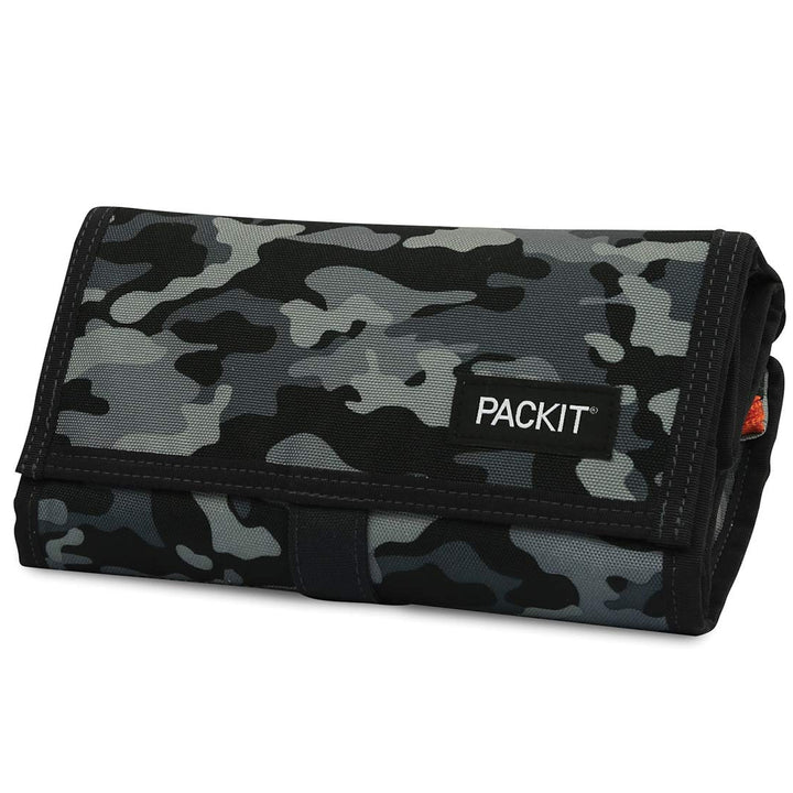 PackIt Freezable Lunch Bag, Charcoal Camo, Built with EcoFreeze Technology, Foldable, Reusable, Zip and Velcro Closure with Buckle Handle, Perfect for Lunches