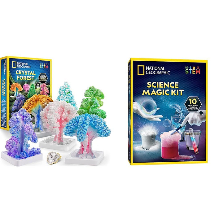 NATIONAL GEOGRAPHIC Craft Kits for Kids - Crystal Growing Kit, Grow 6 Crystal Trees in Just 6 Hours, Educational Craft Kit with Art Supplies, Geode Specimen, STEM Arts & Crafts Kit | NATIONAL GEOGRAPHIC Magic Chemistry Set – Science Kit for Kids with 1...