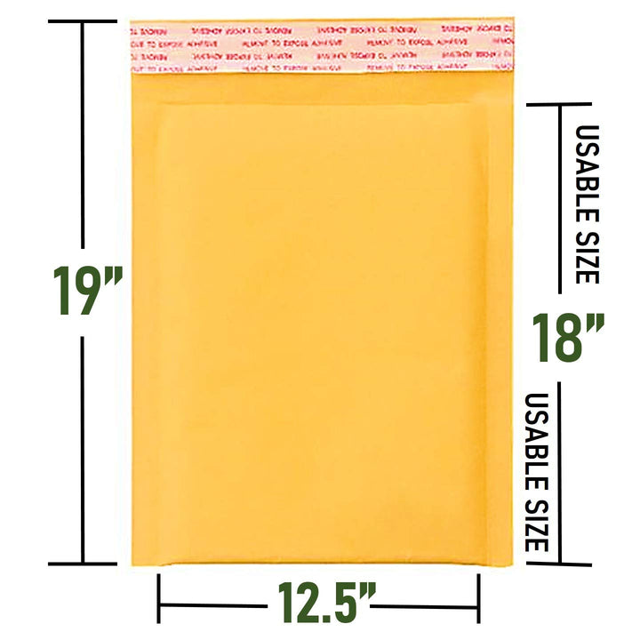 #6 Kraft Bubble Mailers 12.5X19 Inches Shipping Padded Envelopes Self Seal Waterproof Cushioned Mailer 10 Pack #6 12.5X19