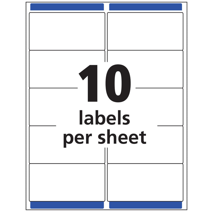 Avery Printable Shipping Labels with Sure Feed, 2" x 4", Matte Clear, 250 Blank Mailing Labels (8663) 1 Pack