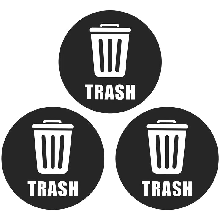 Unique Bargains Trash Stickers Decals Bin Labels Large Vinyl for Stainless Steel Plastic Trash Can