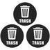 Unique Bargains Trash Stickers Decals Bin Labels Large Vinyl for Stainless Steel Plastic Trash Can