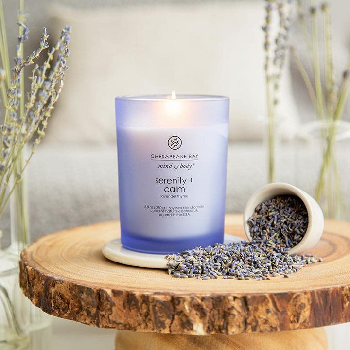 Chesapeake Bay Candle Medium Jar Scented Candle, Serenity + Calm (Lavender Thyme), Home Décor, Orange, Gifting Idea, Burn Time of 50 Hours SRENTY/CALM