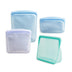 Stasher Reusable Silicone Storage Bag, Food Storage Container, Microwave and Dishwasher Safe, Leak-free, Bundle 4-Pack, Aqua + Blue + Lavender