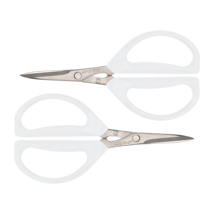 Joyce Chen Original Unlimited Kitchen Scissors All Purpose Dishwasher Safe Kitchen Shears With Comfortable Handles, White, 2 Pack