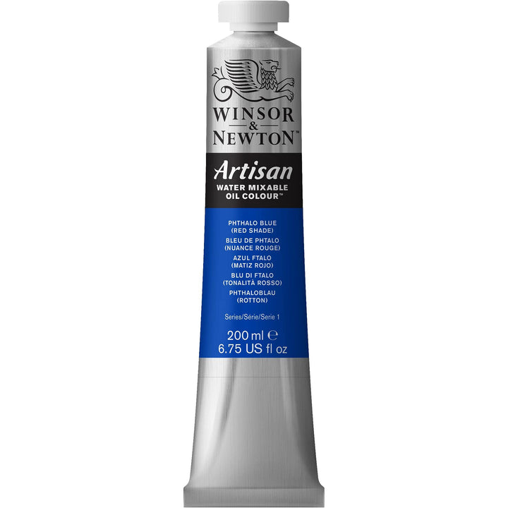 Winsor & Newton Artisan Water Mixable Oil Colour, 6.75-oz (200ml), Phthalo Blue (Red Shade) 200-ml Tube Phthalo Blue (Red Shade)