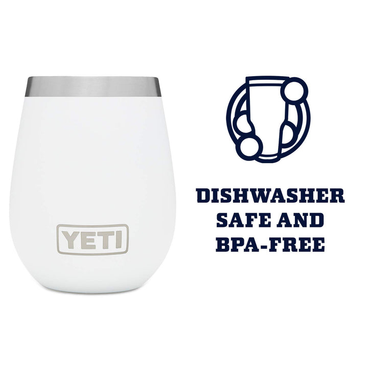 YETI Rambler 10 oz Wine Tumbler, Vacuum Insulated, Stainless Steel with MagSlider Lid, White