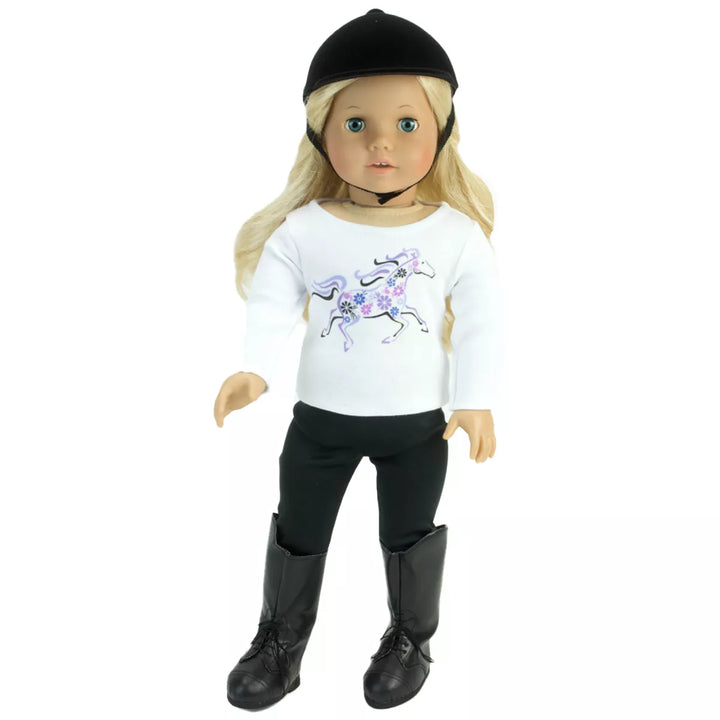 Sophia’S 4 Piece Horseback Riding Outfit with Riding Boots Set for 18'' Dolls, Black