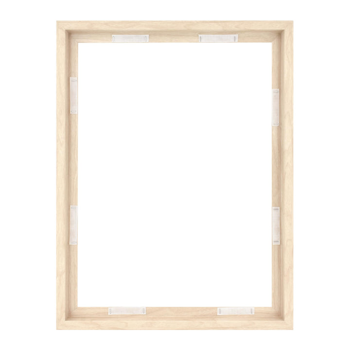 MCS Floating Frame with Canvas Included, Art Frames for Canvas Paintings with Adhesive Fasteners and Hanging Hardware, Walnut Woodgrain, 18 x 24 Inch 18x24