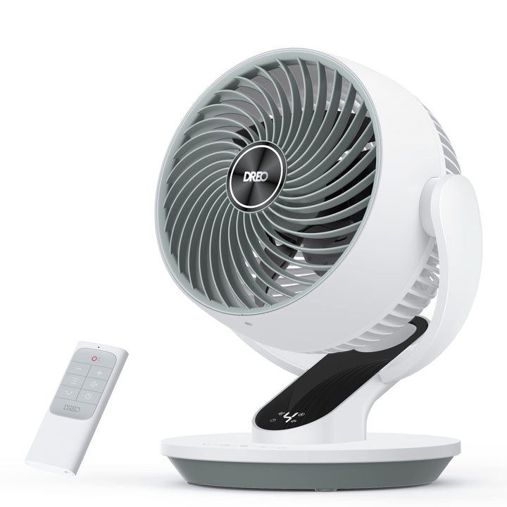 Dreo Tower Fan for Bedroom, 25ft/s Velocity Quiet Floor Fan, 90° Oscillating Fans for Indoors with 4 Speeds, 4 Modes, 8H Timer, Bladeless Fan, Standing Fans, Grey, Nomad One (DR-HTF007)