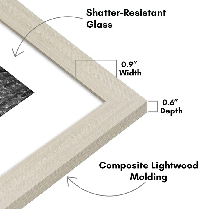 Americanflat 6x8 Picture Frame with Shatter-Resistant Glass - Use as 3x5 Frame with Mat or 6x8 Frame Without Mat - Signature Collection - Photo Frame for Tabletop and Wall Display - White 6x6