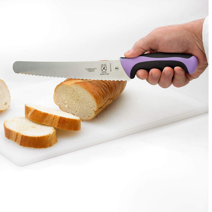 Mercer Culinary Purple Millennia Colors Handle, 10" Bread Knife (Wavy Edge Wide) Wide Wavy Edge Bread Knife 10" Bread Knife (Wavy Edge Wide)