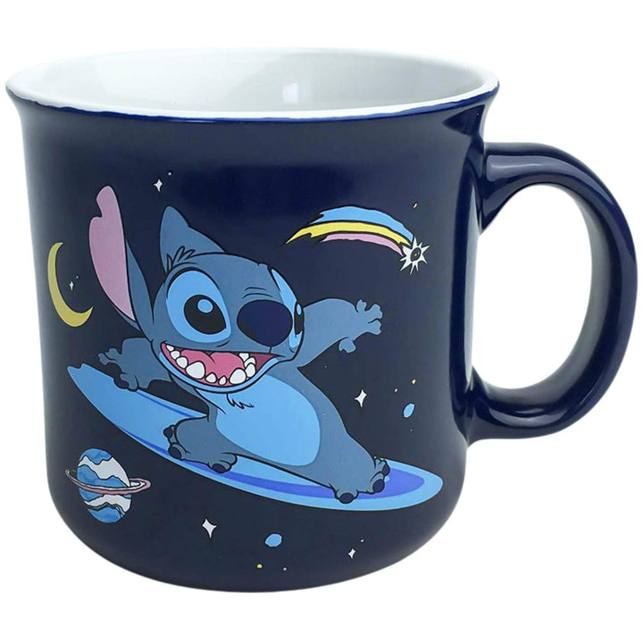 Silver Buffalo Disney Lilo and Stitch Far Out Ceramic Camper-Style Coffee Mug, 20-Ounces