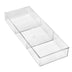 Whitmor 3 Section Small Easy Clean Clear Plastic Resin Drawer Organizer 3-Small Section