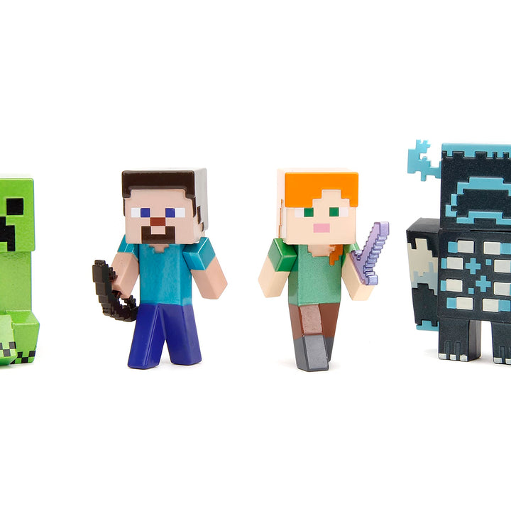 Minecraft 2.5" 4-Pack Collectible Die-Cast Figure, Toys for Kids and Adults