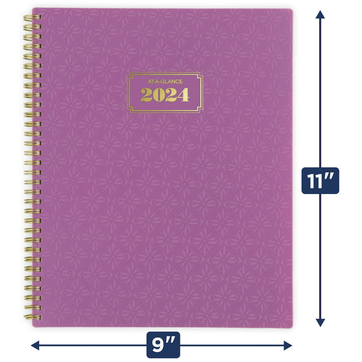 AT-A-GLANCE 2024 Weekly & Monthly Planner, 8-1/2" x 11", Large, BADGE, UV Tile (1675T-905-24) 2024 New Edition