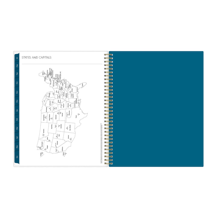 Blue Sky 2023-2024 Academic Year Weekly and Monthly Planner, 8.5" x 11", Frosted Flexible Cover, Wirebound, Bakah Blue (131951-A24) 8.5" x 11" Old Version