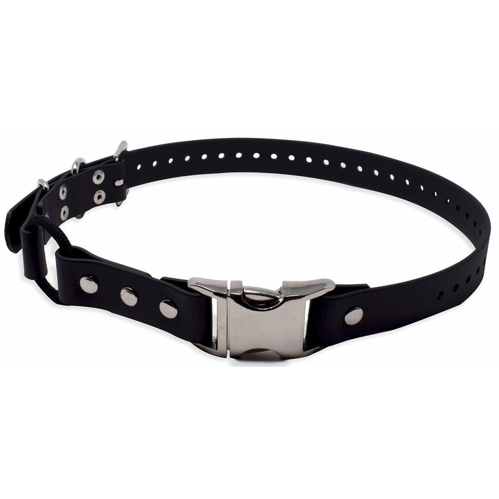 Educator Quick Snap Bungee Dog Collar, Biothane, Waterproof, Odorproof, Easy Connect and Disconnect Clasp and D Ring with Comfort Bungee Loop, Adjustable for Custom Fit, 1-Inch, Black 1" Wide Fits 800 and 1200 Series