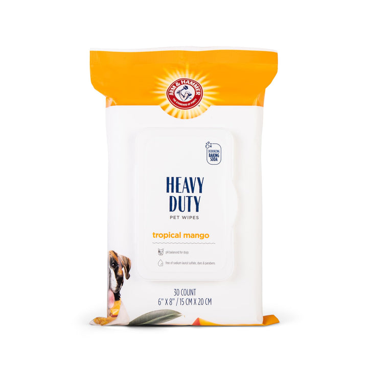 Arm & Hammer for Pets Heavy Duty Multipurpose Pet Bath Wipes | Dog Wipes Remove Odor & Refreshes Skin | Mango Scent, Dog Grooming Wipes for Pets (Pack of 12,1200 Count Total) Bathing Wipes 100 Count (Pack of 12)