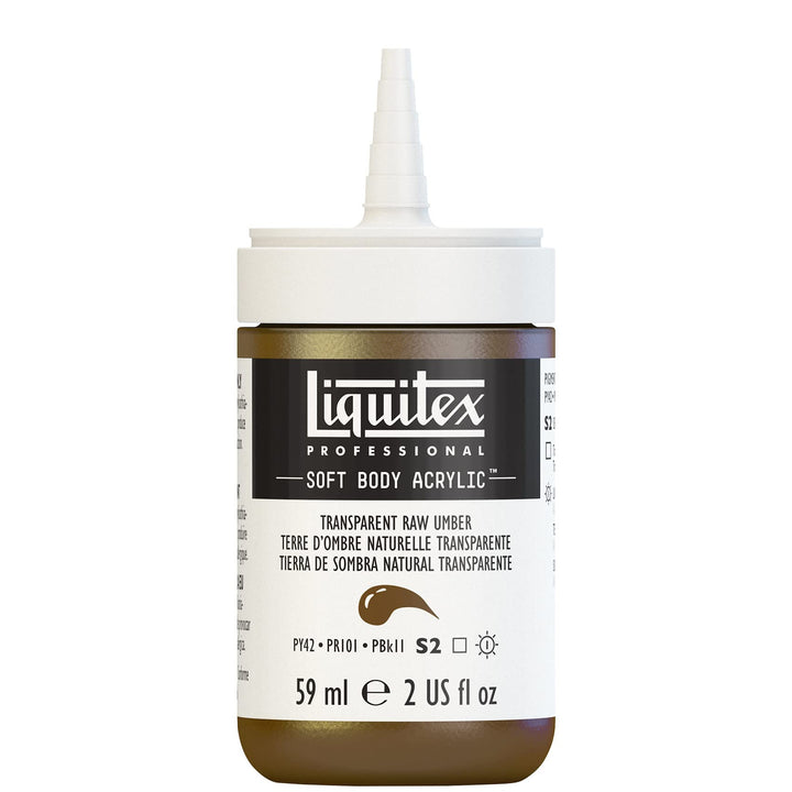 Liquitex Professional Soft Body Acrylic Paint, 59ml (2-oz) Bottle, Transparent Raw Umber 2-oz Bottle