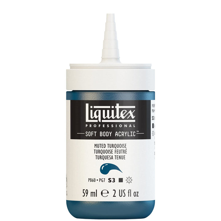 Liquitex Professional Soft Body Acrylic Paint, 59ml (2-oz) Bottle, Muted Turquoise 2-oz Bottle