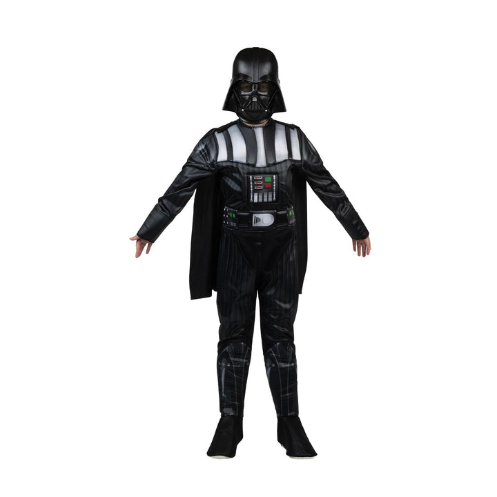 Star Wars Darth Vader Official Youth Costume - Premium Quality Padded Jumpsuit with Plastic Mask and Detachable Cape Medium