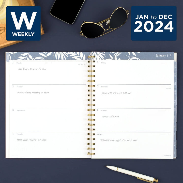 Cambridge 2024 Weekly & Monthly Planner, 8-1/2" x 11", Large, Elena (1680-905-24)