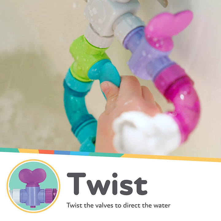 Nuby Splish Splash Cups and Wacky Waterworks Pipes Bath Toys Wacky Waterworks Pipes + Splish Splash Cups Bundle