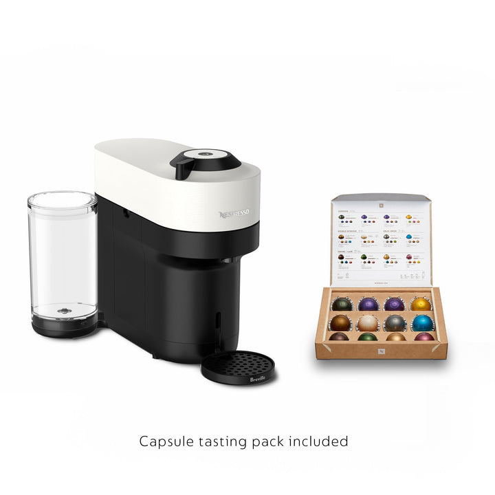 Nespresso Vertuo Pop+ Coffee and Espresso Maker by Breville with Milk Frother, Coconut White Machine + Frother