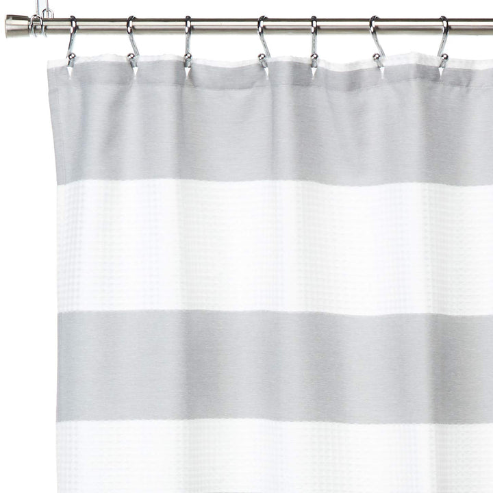 Madison Park Shower Curtain, Waffle Weave, Pieced Design Fabric Shower Curtain with 3M Scotchgard Moisture Management, Premium Spa Quality Modern Shower Curtains for Bathroom, Tall 72"x84" Taupe 72"W x 84"L (Pack of 1)