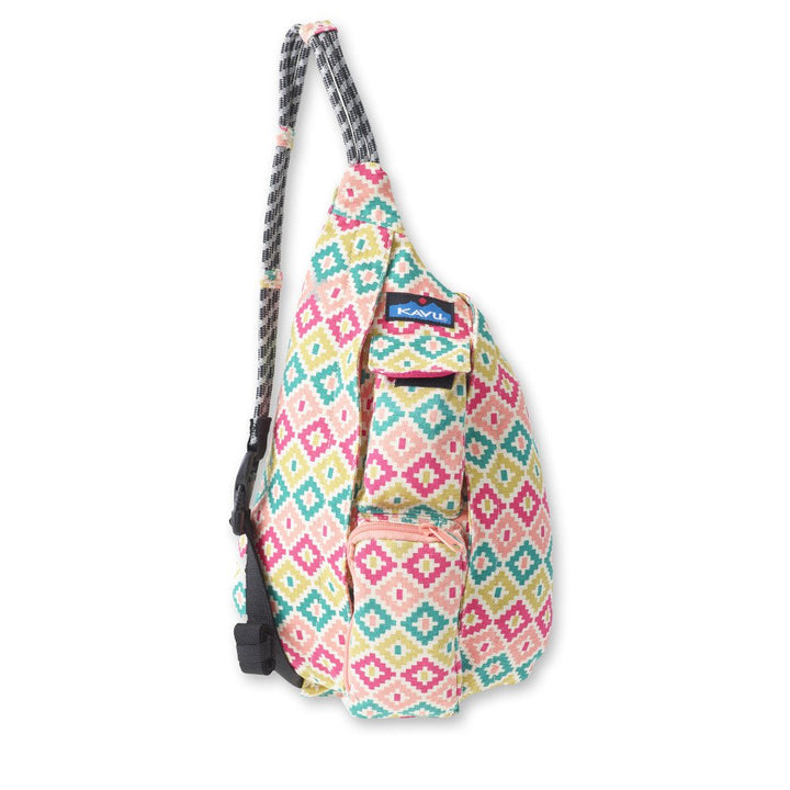 KAVU Mini Rope Bag Cotton Crossbody Sling One Size Beach Tie Dye