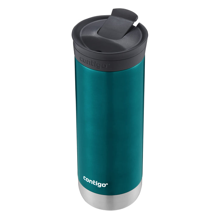 Contigo Huron Vacuum-Insulated Stainless Steel Travel Mug with Leak-Proof Lid, Keeps Drinks Hot or Cold for Hours, Fits Most Cup Holders and Brewers, 20oz 2-Pack, Spirulina & Polished Concrete 20oz 2 Pack