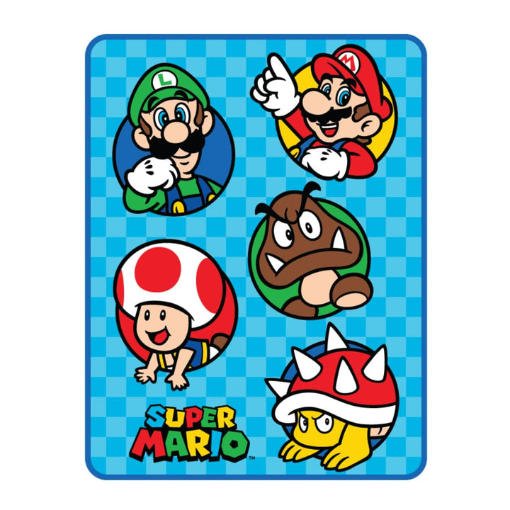 Franco The Super Mario Bros. Movie Kids Bedding Super Soft Micro Raschel Throw, 46 in x 60 in, (100% Official Licensed Product) 46" X 60"