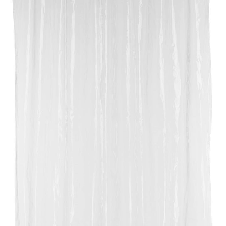 Basics Water Resistant 8-Gauge PEVA Shower Curtain Liner with Metal Grommets and Plastic Hooks, 72"L x 72"W, Clear