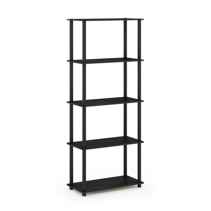 Furinno Turn-N-Tube 5-Tier Multipurpose Shelf / Display Rack / Storage Shelf / Bookshelf, Classic Tubes, Sonoma Oak/White 5-Tier Classic Tube