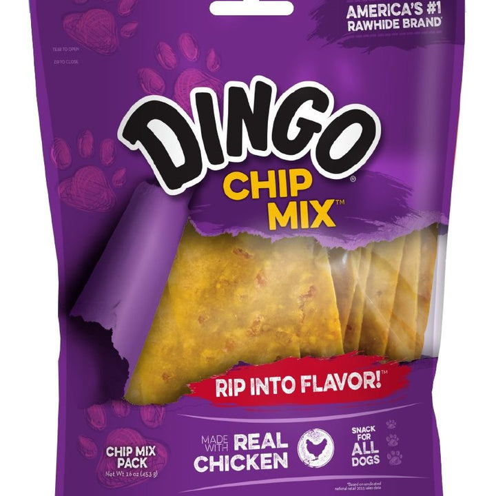 Dingo Chip Mix Snack For All Dogs, Chicken, 16-Ounce 1 Pound (Pack of 1)