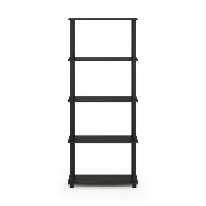 Furinno Turn-N-Tube 5-Tier Multipurpose Shelf / Display Rack / Storage Shelf / Bookshelf, Classic Tubes, Sonoma Oak/White 5-Tier Classic Tube