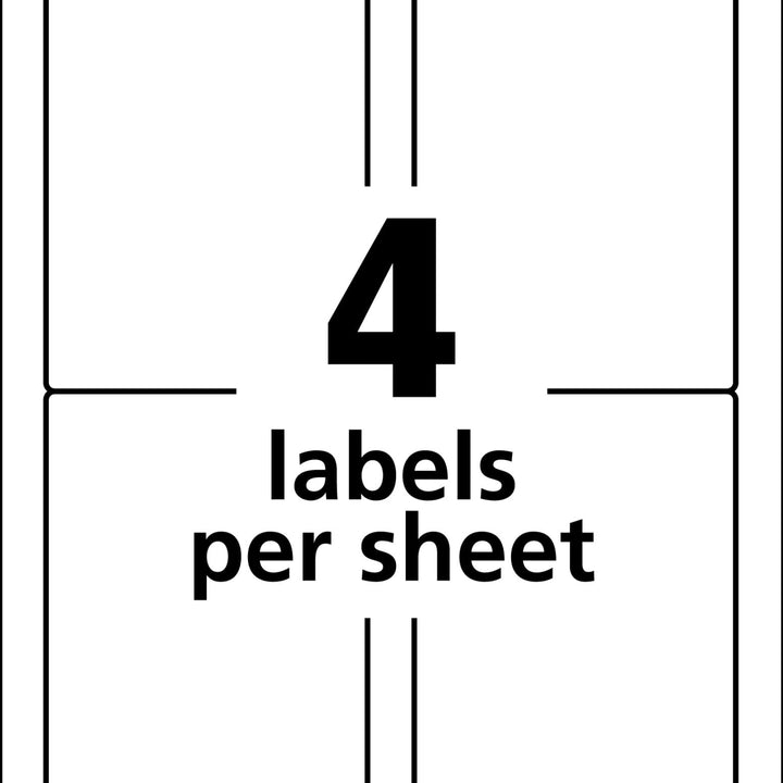 Avery Durable White Cover Up ID Labels for Laser Printers, 5 x 3.5, Pack of 200 (61532)