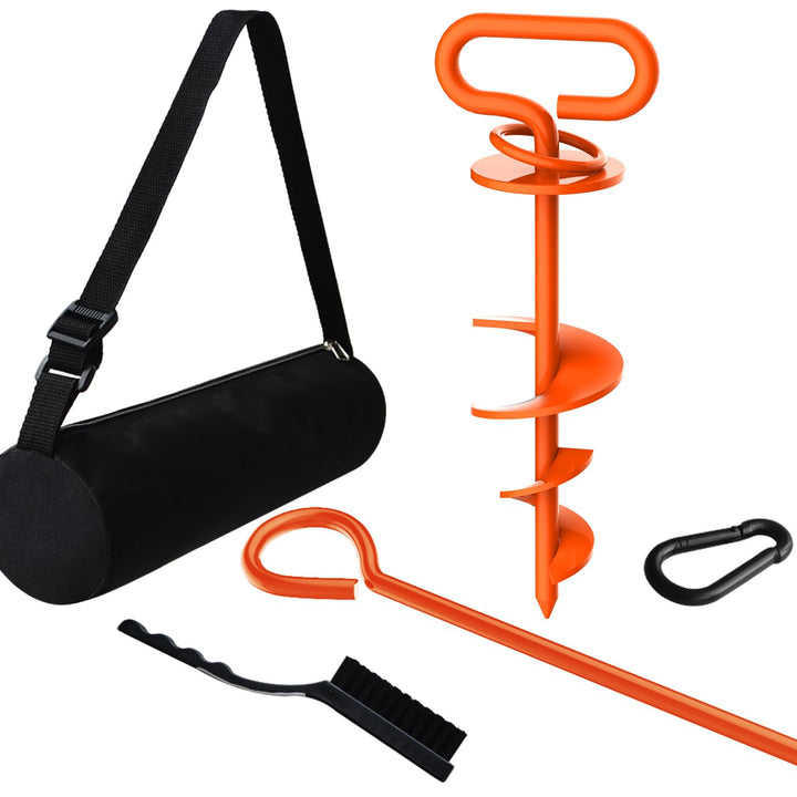 Eurmax USA Heavy-Duty Dog Tie Out Stakes Easy Installation Yard Dog Leash Anchor Dog Stake for Outside Portable Camping Dog Ground Anchor Dog Anchor for Large Dogs,Trampoline, 1-Pack(Orange) Orange 1pc with bag