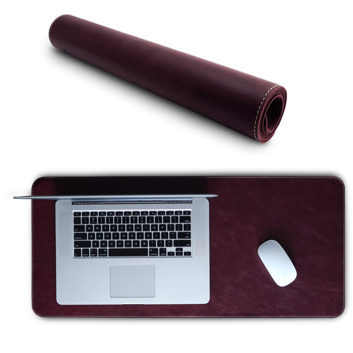 Top Grain Leather Extended Mouse Pad - Desk Mat Damson