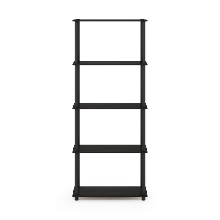 Furinno Turn-N-Tube 5-Tier Multipurpose Shelf / Display Rack / Storage Shelf / Bookshelf, Classic Tubes, Sonoma Oak/White 5-Tier Classic Tube