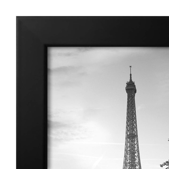 Americanflat 8x12 Picture Frame in Black - Engineered Wood Photo Frame with Shatter-Resistant Glass, Hanging Hardware, and Easel - Horizontal and Vertical Formats for Wall and Tabletop Display