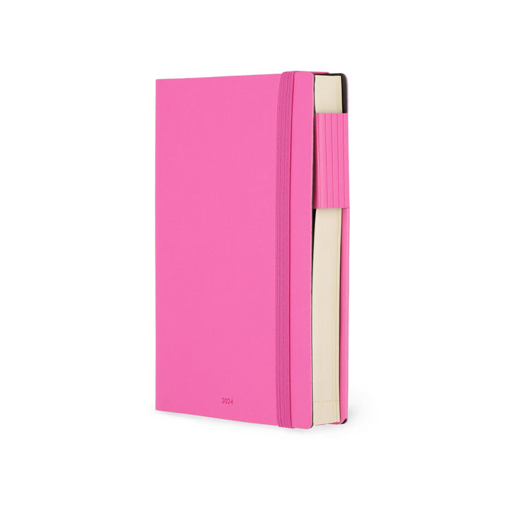 Legami - Medium Daily Diary, 12 Months, from January 2024 to December 2024, Elastic Closure, Monthly Planner January 2025, Final Pocket, Removable Address Book, 12 x 18 cm, Bougainvillea Colour