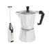 Primula Stovetop Espresso Maker and Handheld Electric Milk Frother Gift Set, Moka Pot for Classic Italian and Cuban Coffee, Cafetera, 6 Espresso Cups, Silver 6 Cup + Frother