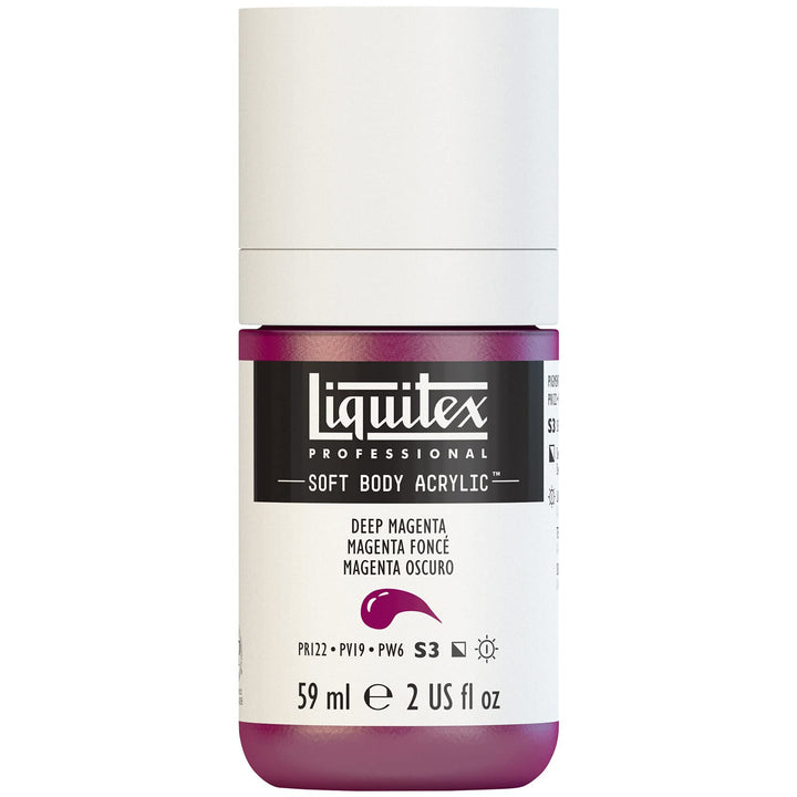 Liquitex Professional Soft Body Acrylic Paint, 59ml (2-oz) Bottle, Deep Magenta 2-oz Bottle